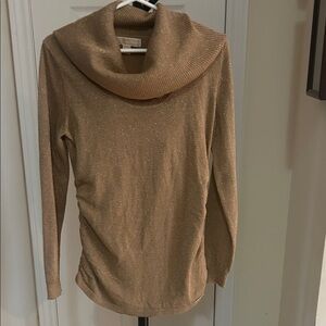 MICHAEL Michael Kors Shimmering Gold Cowl Neck Sweater